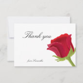 レッドエレガントローズブライダルシャワー サンキューカード (正面)