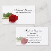 レッドエレガントローズプロフェッショナル赤と白フローラ 名刺 (正面/裏面)