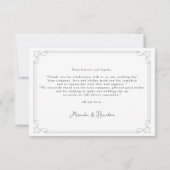 レッドエレガントローズリングや輪結婚ズ・サンキュー サンキューカード (裏面)