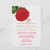レッドエレガントローズ結婚式招待状 招待状 (正面/裏面)