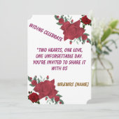 レッドエレガントローズ結婚式招待状 | 2ハートO 招待状 (スタンド正面)