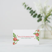 レッドエレガントローゼスイラストレーションフローラデザイン 名刺 (スタンド正面)