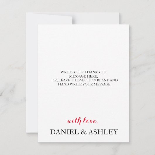 レッドエレガントローゼスサンキューカード サンキューカード (裏面)