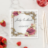 レッドエレガントローゼス紙ナプキンス スタンダードランチョンナプキン (インサイチュ)