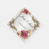 レッドエレガントローゼス紙ナプキンス スタンダードランチョンナプキン (角)