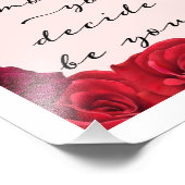 レッドエレガントローゼス美しいファッション引用文 フォトプリント (角)