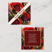 レッドエレガントローゼス金ゴールド スクエア名刺 (正面/裏面)