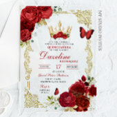 レッドエレガントローゼズクラウンキンセアニェラ招待状 アクリル招待状