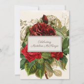 レッドエレガントローゼズクリーム90th誕生日招待状 招待状 (裏面)