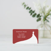 レッドエレガント結婚ドレスビジネスカード 名刺 (スタンド正面)