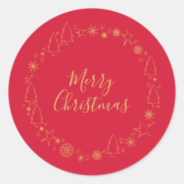 レッドエレガント金ゴールドオリジナルハンドラウンリース ラウンドシール