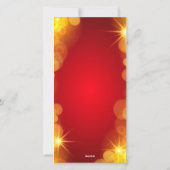 レッドエレガント金ゴールドクリスマスディナー招待状 シーズンカード (裏面)