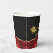 レッドエレガント金ゴールドサンタスリーメリークリスマス 紙コップ (右)
