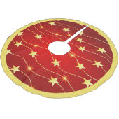 レッドエレガント金ゴールドスターズクリスマスホリデーデコール ブラッシュドポリエステルツリースカート (アングル)