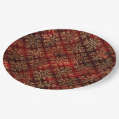 レッドエレガント金ゴールドパターンクリスマス ペーパープレート (アングル)