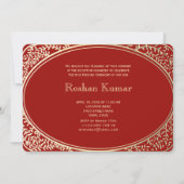 レッドエレガント金ゴールドボーイアンナラシャン 招待状 (正面)