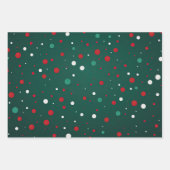 レッドエレガント金ゴールド&グリーンラグジュアリーはっきりした ラッピングペーパーシート (正面3)