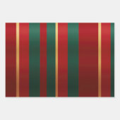 レッドエレガント金ゴールド&グリーンラグジュアリーはっきりした ラッピングペーパーシート (正面)