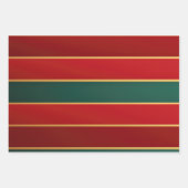 レッドエレガント金ゴールド&グリーンラグジュアリーはっきりした ラッピングペーパーシート (正面3)