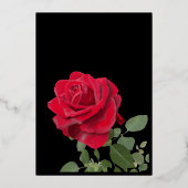 レッドエレガント・ローズ&金ゴールド結婚ズ 箔招待状 (裏面)