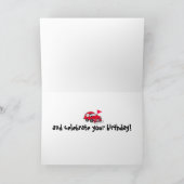 レッドエレクトリックカー誕生日カード カード (内部)