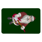 レッドエレクトリックギター付きサンタクロース マグネット (横)