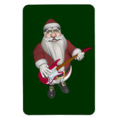 レッドエレクトリックギター付きサンタクロース マグネット (縦)
