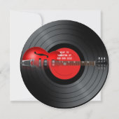 レッドエレクトリックギター卒業パーティー招待状 招待状 (裏面)