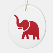 レッドエレファントクリスマスツリー セラミックオーナメント (左)