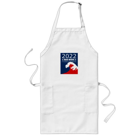 レッドエレファントRED WAVE 2022中期選挙USA ロングエプロン (正面)