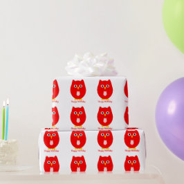 レッドオウルデザインの誕生日ギフト ラッピングペーパー