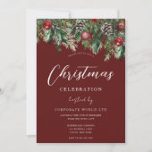 レッドオフィス企業のクリスマスパーティーお祝い 招待状 (正面)