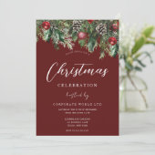 レッドオフィス企業のクリスマスパーティーお祝い 招待状 (スタンド正面)