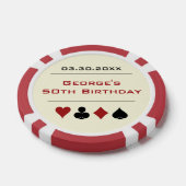 レッドオフホワイトラスベガスカジノトランプのポーカーチップ誕生日 ポーカーチップ (シングル)