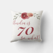 レッドオランバラウォーターカラーフローラ70th誕生日 クッション (裏面)
