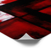 レッドオリエモダンンタル抽象芸術ポスタープリント ポスター (角)