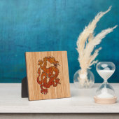 レッドオリエンタルドラゴンオンバンブースタイル フォトプラーク (インサイチュ)