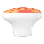 レッドオレンジとクリームキャビネットの引き寄せ セラミックノブ (側面)