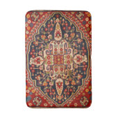 レッドオレンジアンティークヴィンテージオリエンタルペルシアラグ バスマット (正面縦)