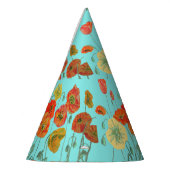 レッドオレンジイエローポピーフローラフラワーアクア パーティーハット (左)