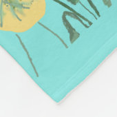 レッドオレンジイエローポピーフローラフラワーアクア フリースブランケット (角)