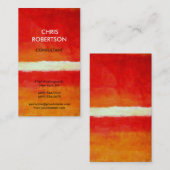 レッドオレンジイエロー抽象芸術トレンディー名刺 名刺 (正面/裏面)