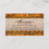 レッドオレンジオムインディアン宗教模様 名刺 (裏面)