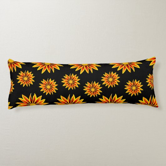 レッドオレンジキスゴールデンフラムガザニアフラワーズ ボディピロー (裏面)