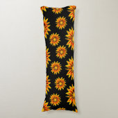 レッドオレンジキスゴールデンフラムガザニアフラワーズ ボディピロー (正面縦)