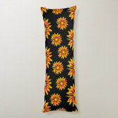 レッドオレンジキスゴールデンフラムガザニアフラワーズ ボディピロー (裏面 (縦))