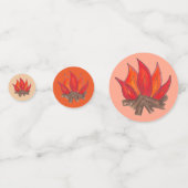 レッドオレンジキャンピングキャンプファイアーサマーキャンプ コンフェッティ (裏面)