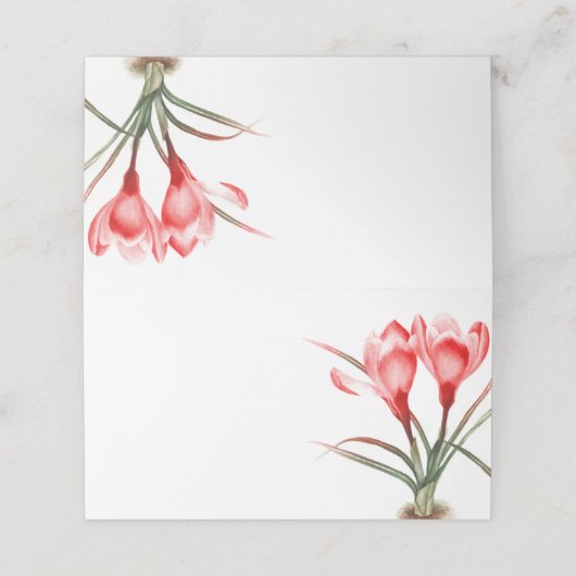 レッドオレンジクロッカスウォーターカラーアートゲスト座席表 プレイスカード (外部開封)