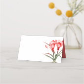 レッドオレンジクロッカスウォーターカラーアートゲスト座席表 プレイスカード (裏面)