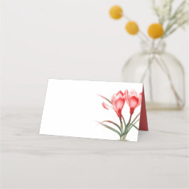 レッドオレンジクロッカスウォーターカラーアートゲスト座席表 プレイスカード